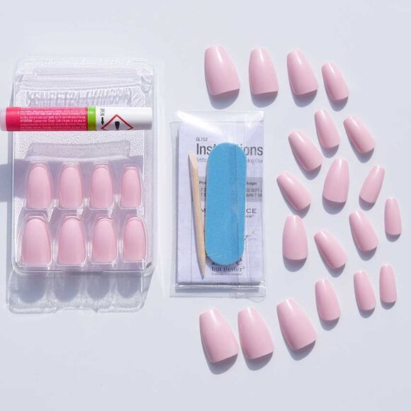 Gel Fantasy Medium Length Pink Nails - Picture 2 of 4